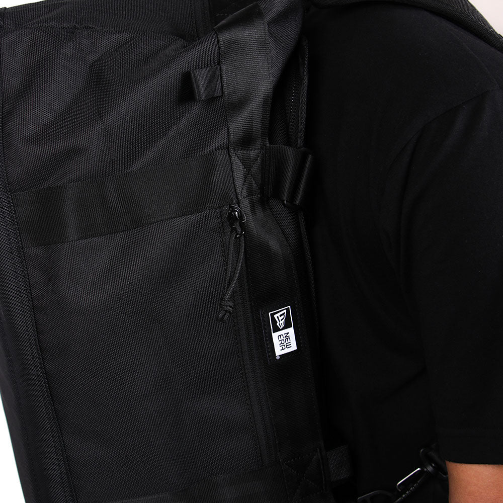 box logo black two way club duffle backpack bag