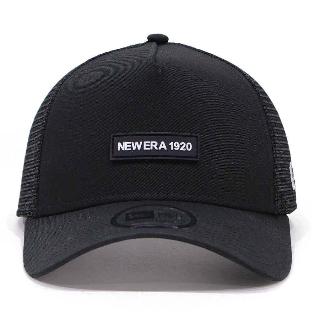 new era wordmark patch ne1920 black 9forty a frame trucker cap angle