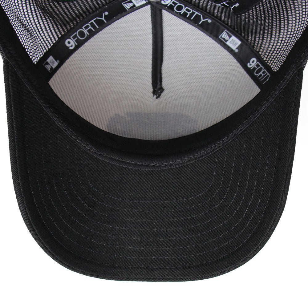 new era circle originators of the true fitted white black youth 9forty a frame trucker cap detail and color