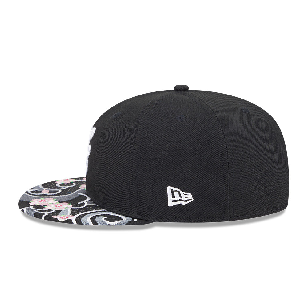 new era script sakura pack ss26 black 9fifty snapback cap side