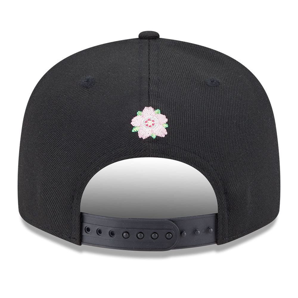 new era script sakura pack ss26 black 9fifty snapback cap angle