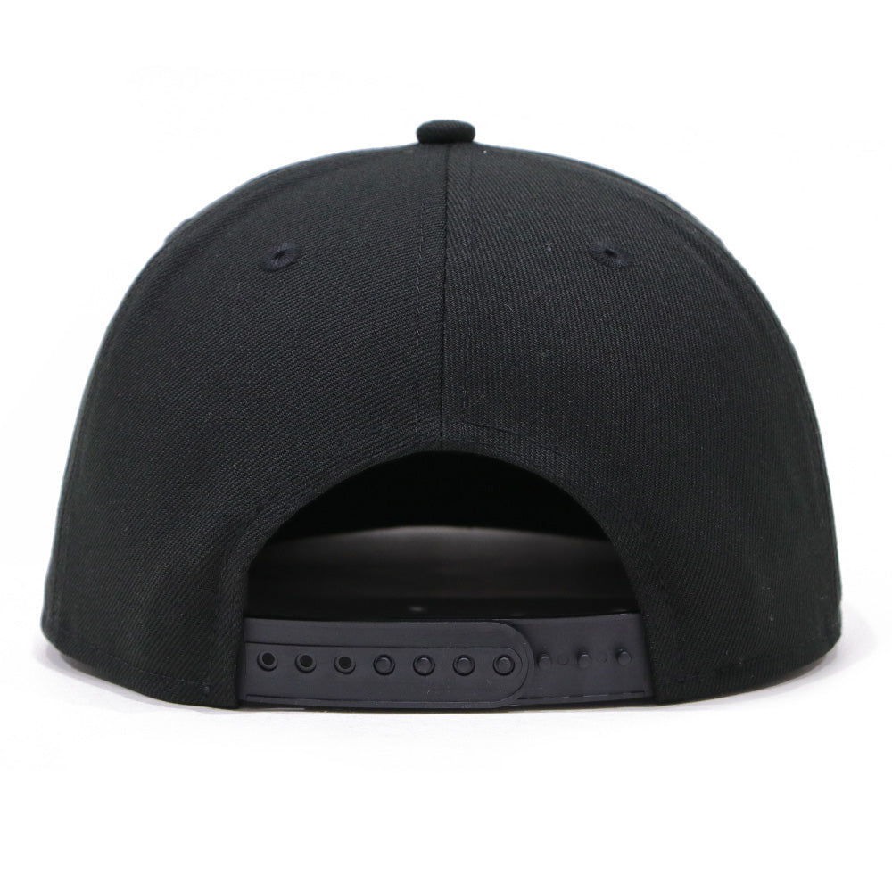new era wordmark patch ne1920 black 9fifty snapback cap logo and print