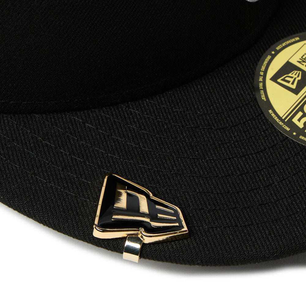 new era gold cap bite flag front and side