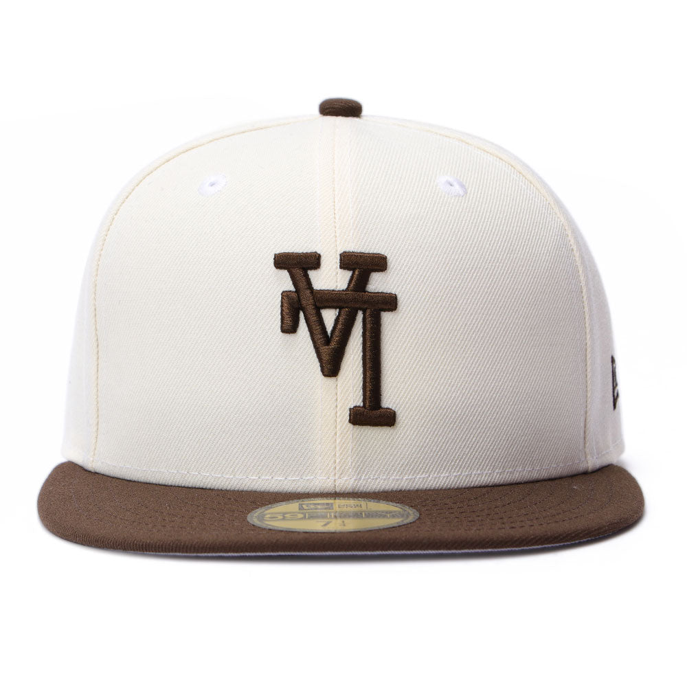 los angeles dodgers upside down walnut 59fifty fitted cap logo and print