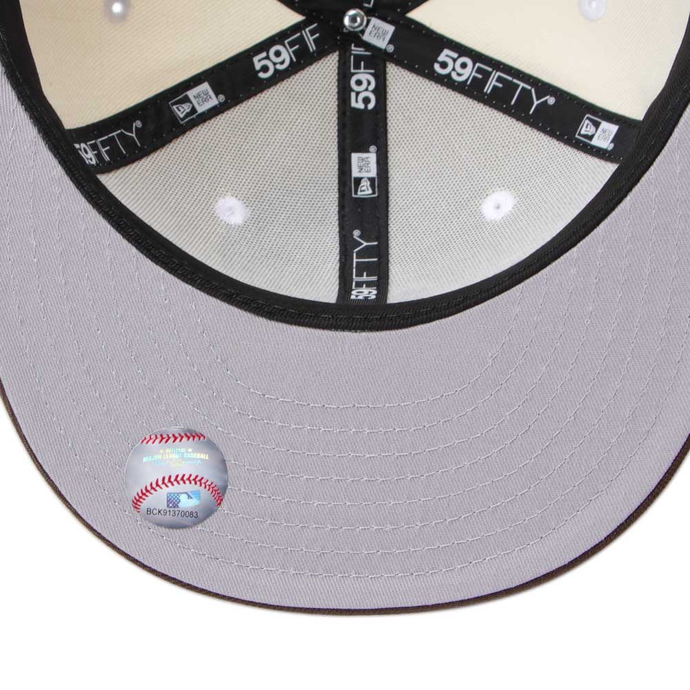 los angeles dodgers upside down walnut 59fifty fitted cap detail and color