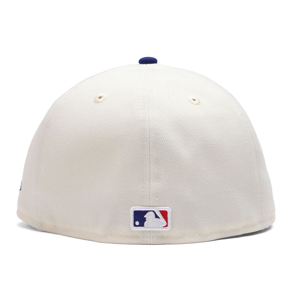 new era los angeles dodgers upside down cream dark royal 59fifty fitted cap angle