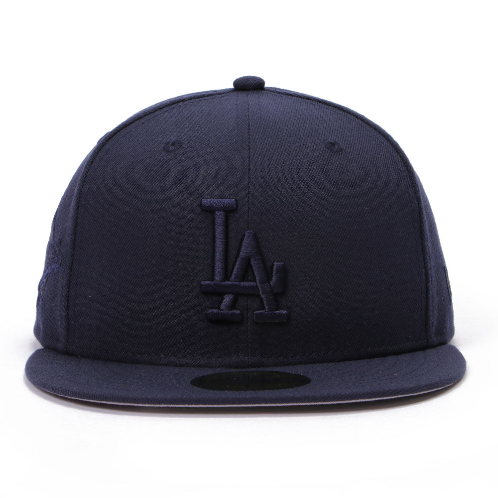 new era los angeles dodgers tonal logo navy 59fifty fitted cap side