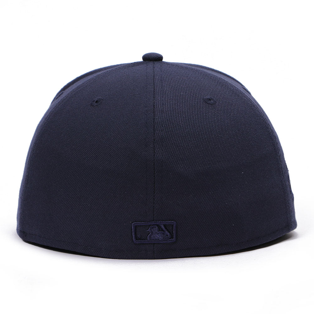 new era los angeles dodgers tonal logo navy 59fifty fitted cap angle