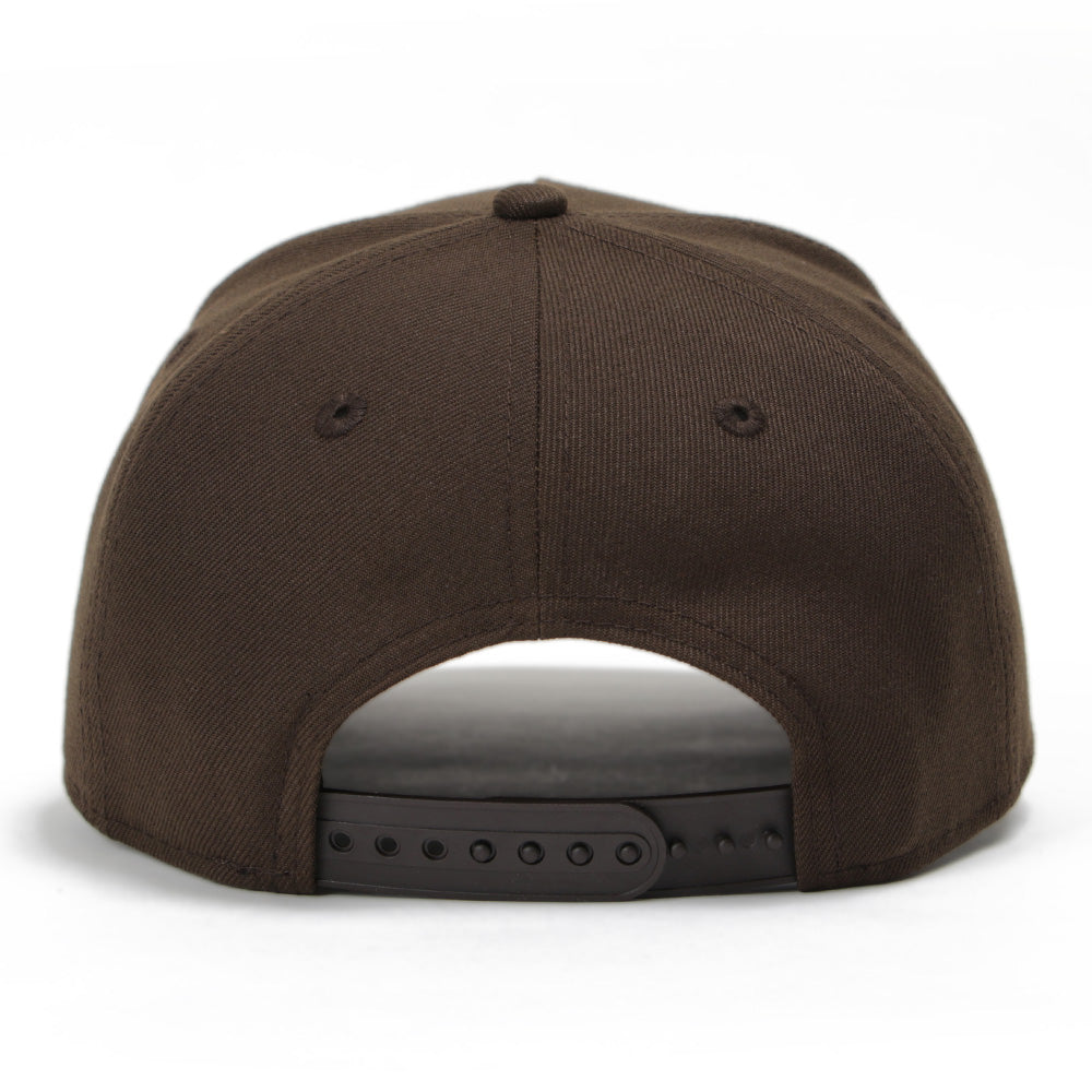 los angeles dodgers mlb upside down walnut 9forty snapback cap back angle