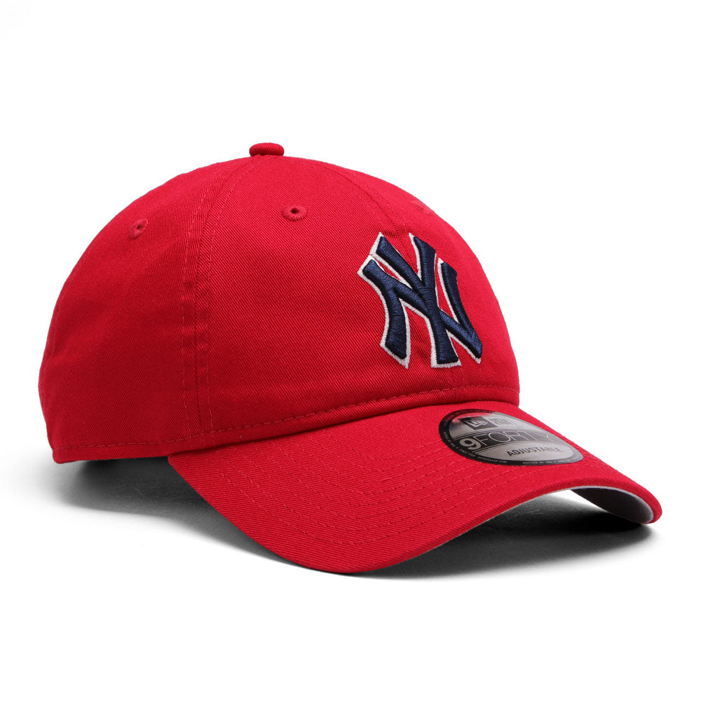 new era los angeles dodgers scarlet red chainstitch 9forty unstructured adjustable cap logo and print