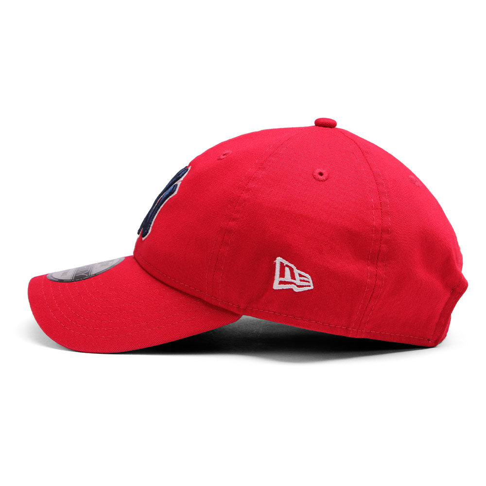 new era los angeles dodgers scarlet red chainstitch 9forty unstructured adjustable cap side