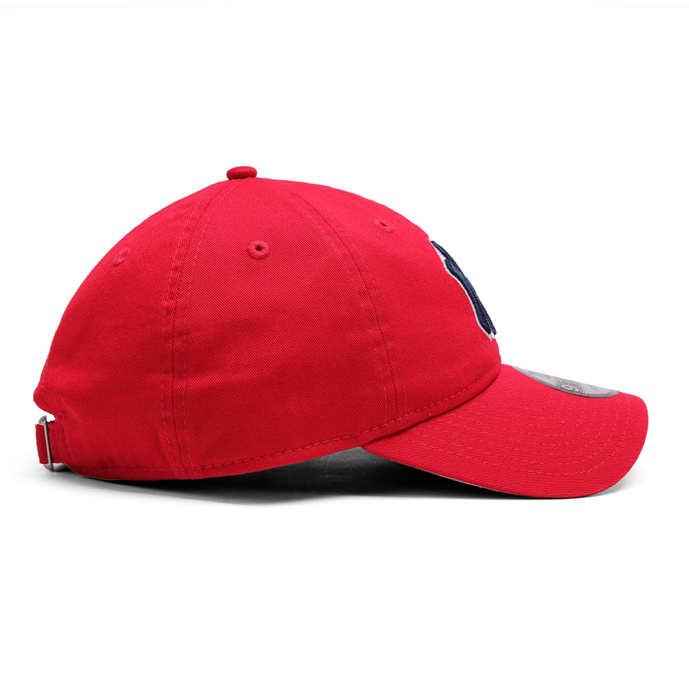 new era los angeles dodgers scarlet red chainstitch 9forty unstructured adjustable cap opposite side