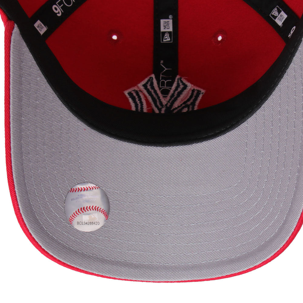 new era los angeles dodgers scarlet red chainstitch 9forty unstructured adjustable cap detail and color