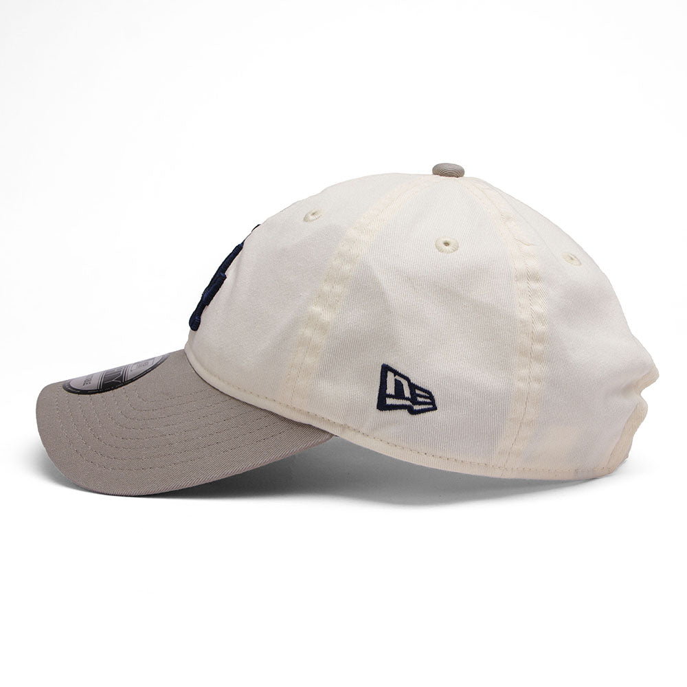new era los angeles dodgers cream chainstitch 9forty unstructured adjustable cap side