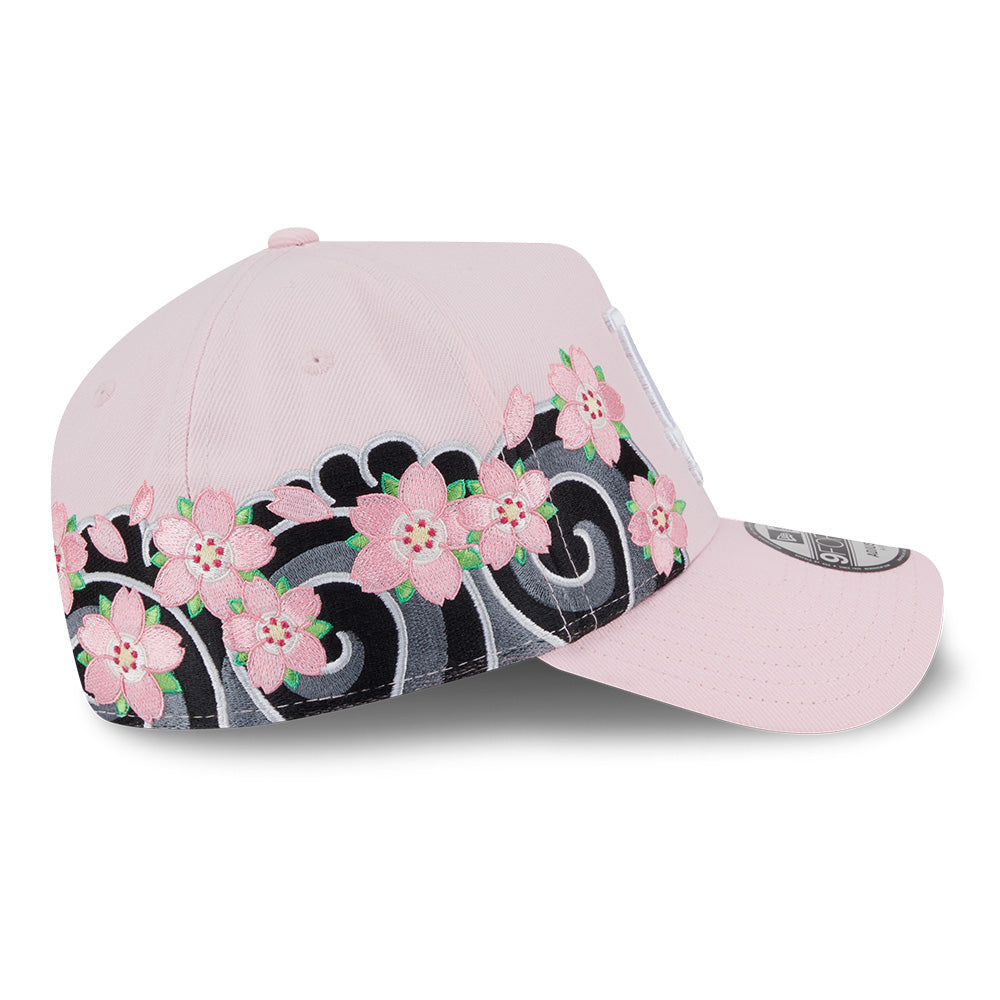 new era los angeles dodgers sakura pack ss26 pink 9forty a frame adjustable cap opposite side or other angle view