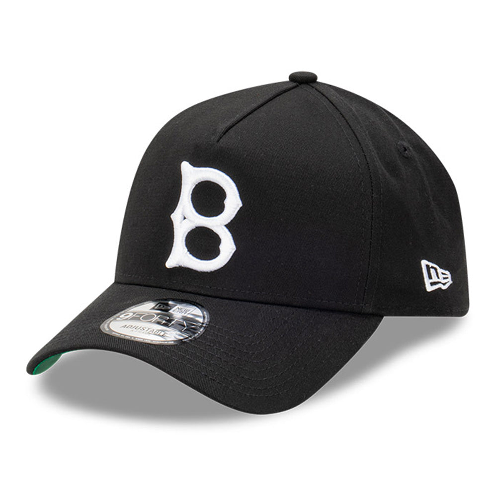 new era brooklyn dodgers new york city cooperstown black 9forty a frame adjustable cap side