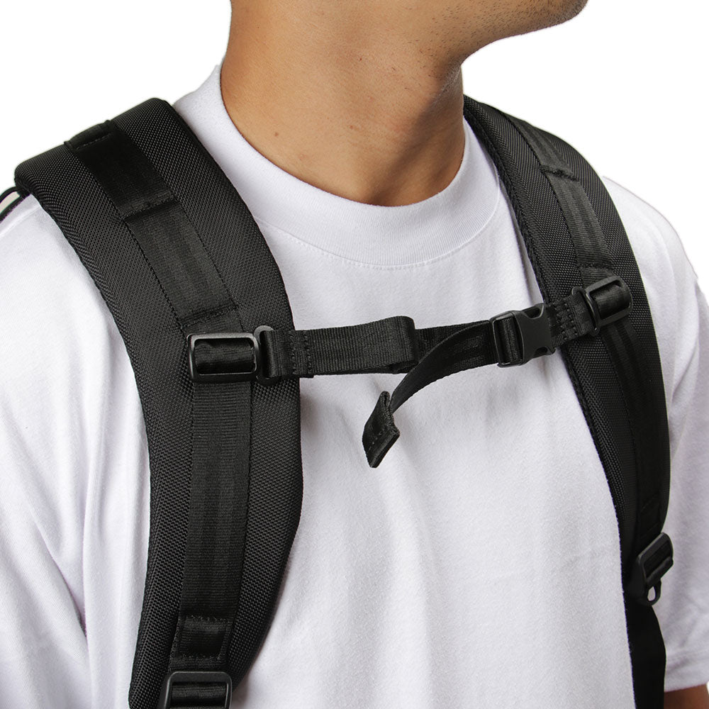 square logo black 33l urban backpack with print