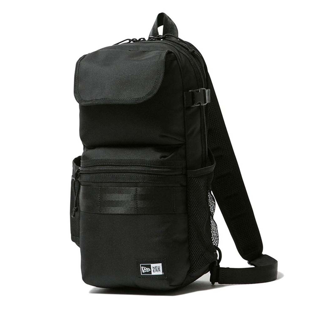 box logo black sling body bag side
