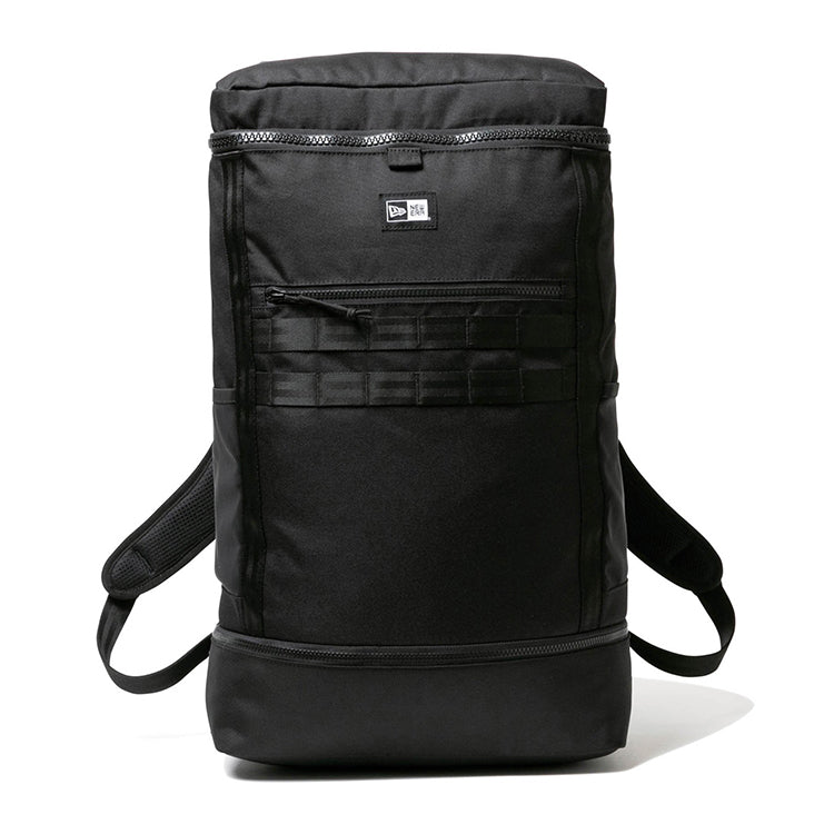 black large box backpack back