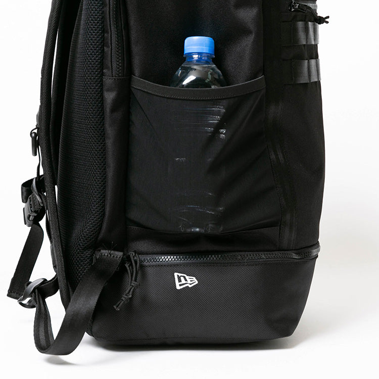 black large box backpack side