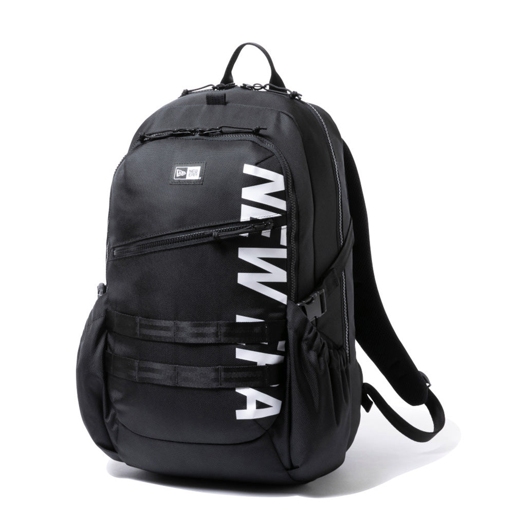 wordmark black 33l black urban backpack tag and close up