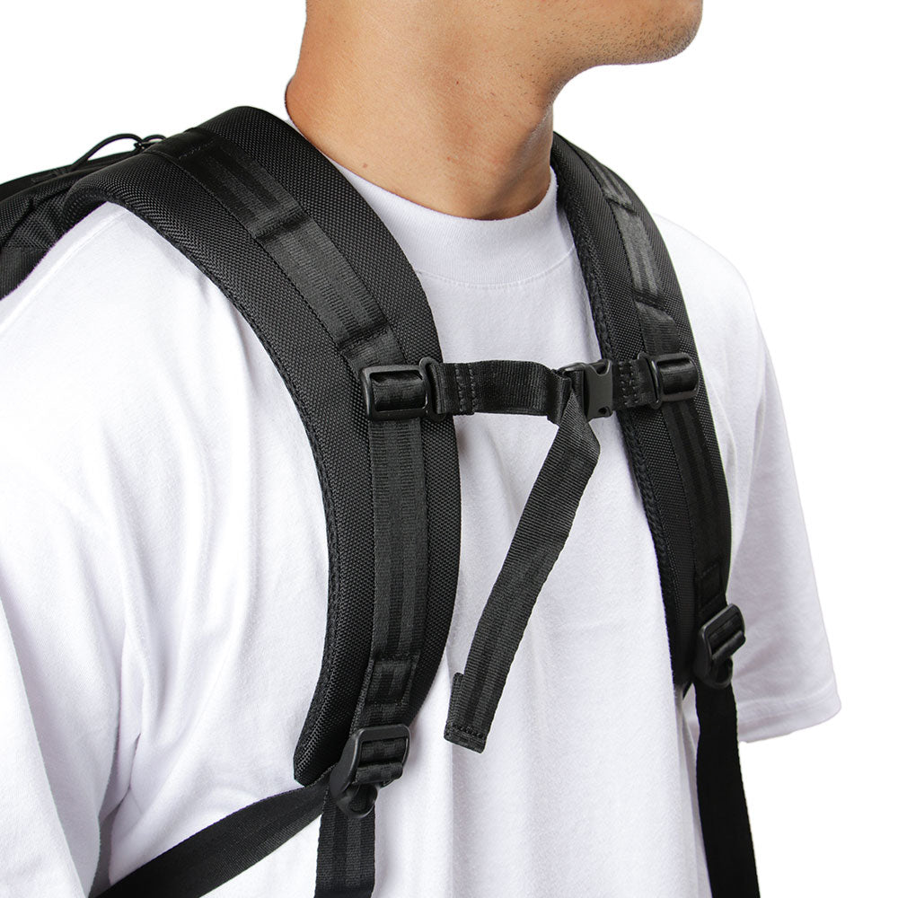 wordmark black 33l black urban backpack with print