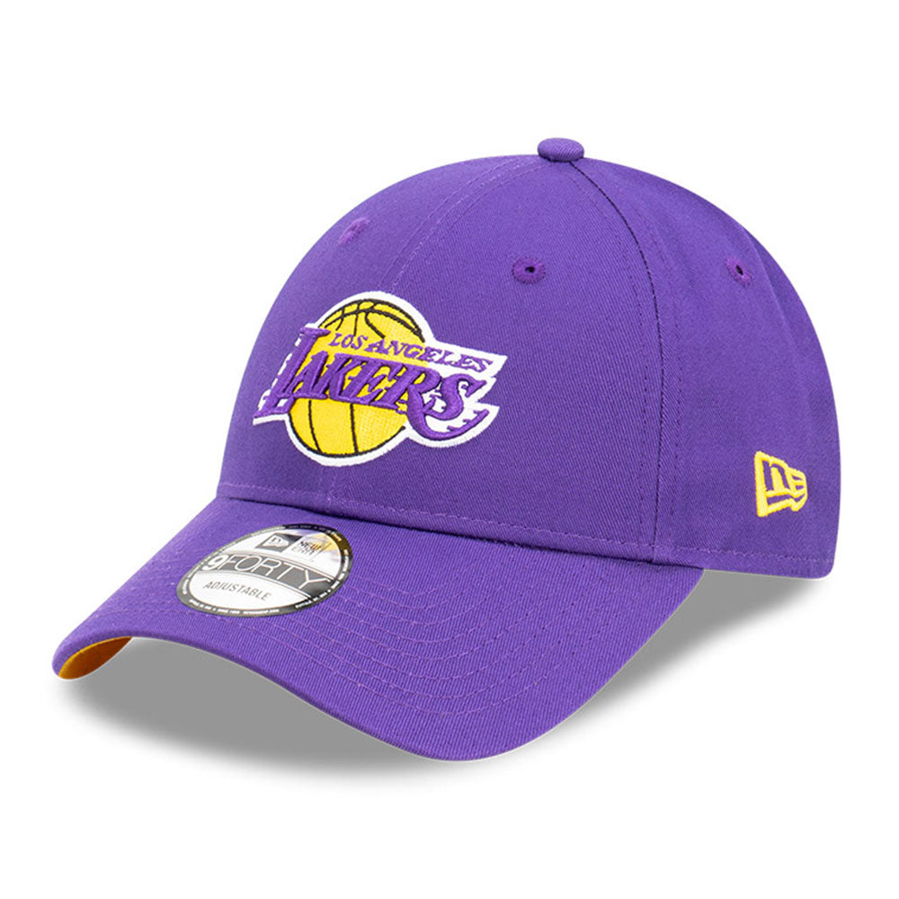 los angeles lakers sideball true purple 9forty snapback cap logo and print