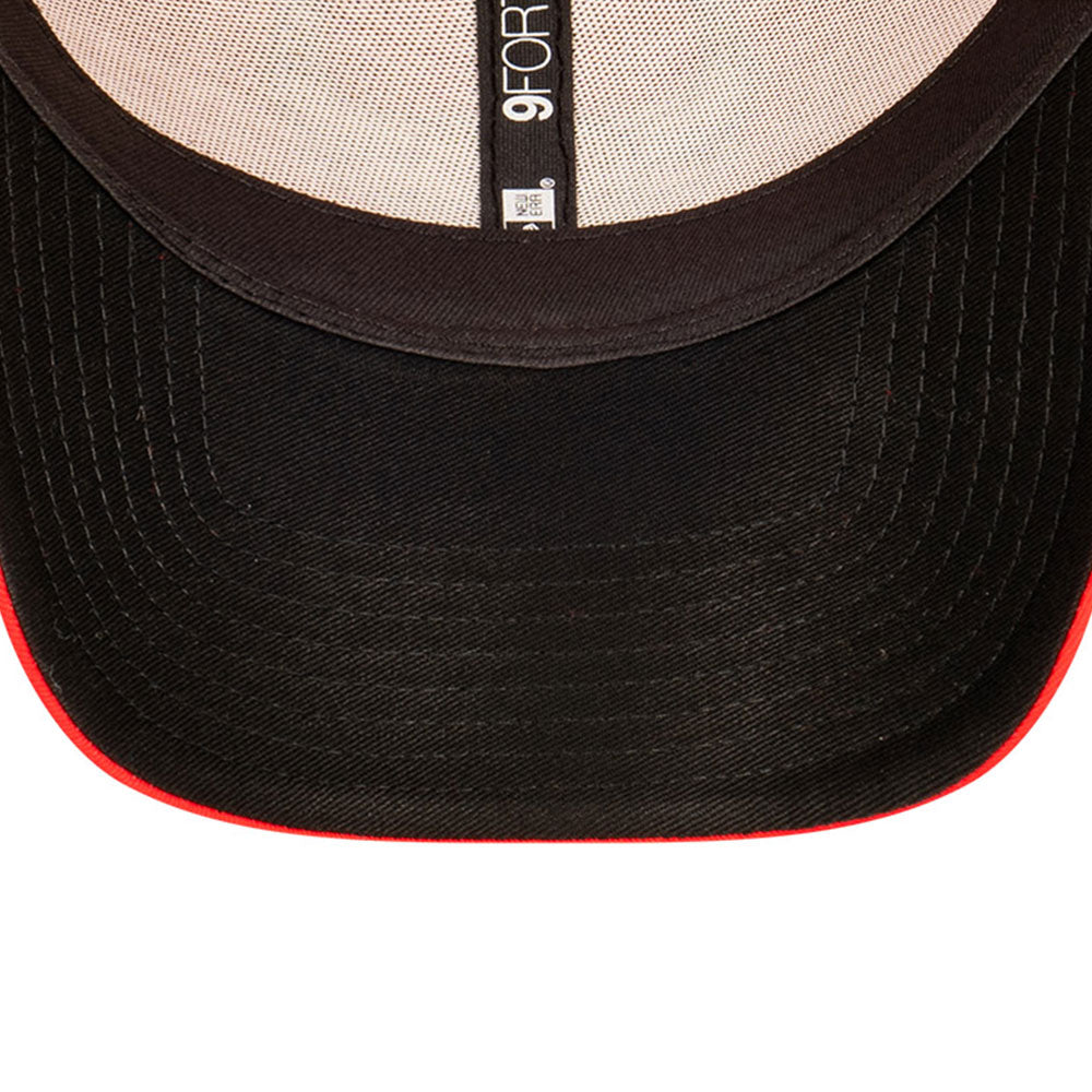 chicago bulls sideball front door red 9forty snapback cap detail and color