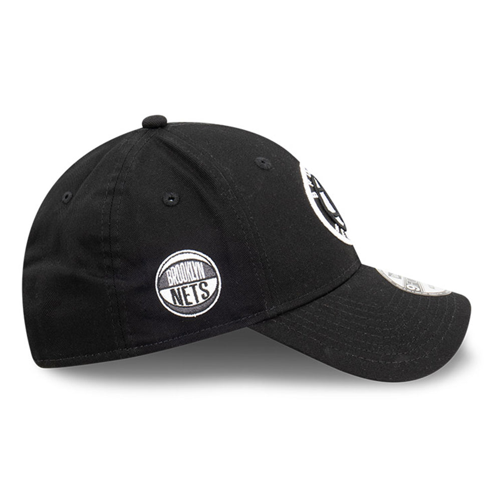 brooklyn nets sideball black 9forty snapback cap other side