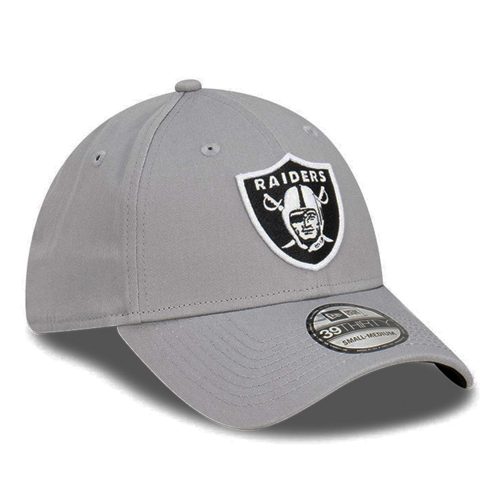 new era las vegas raiders storm q122 gray 39thirty stretch fitted cap logo and print
