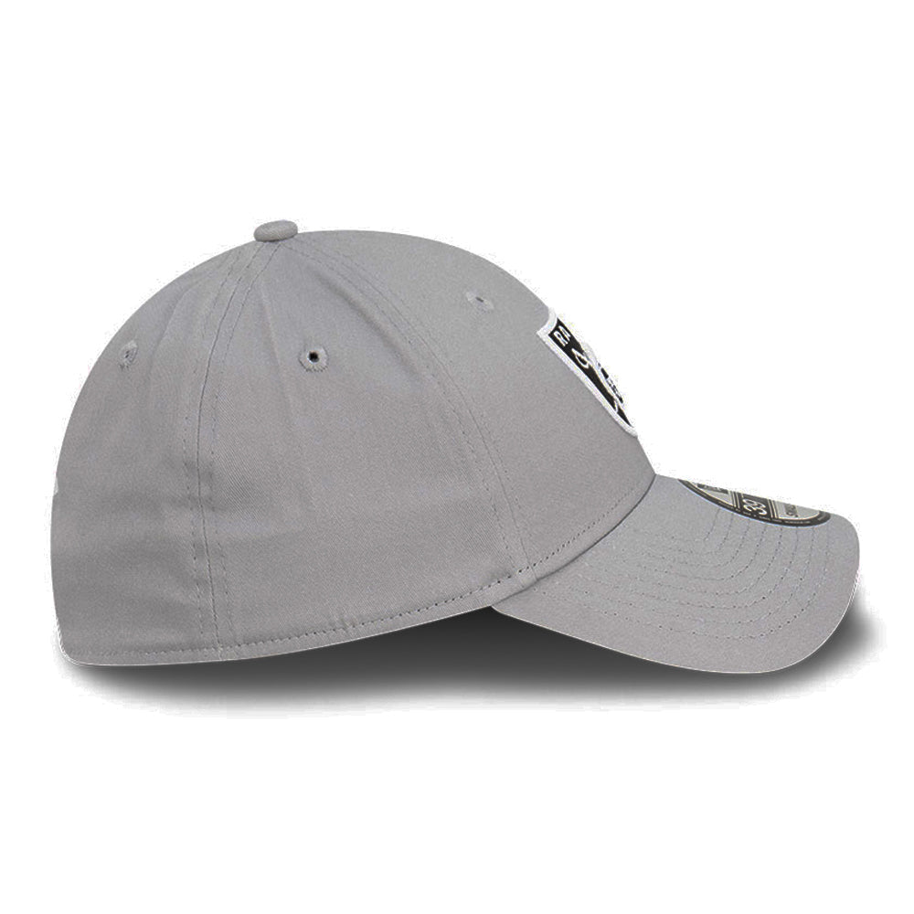 new era las vegas raiders storm q122 gray 39thirty stretch fitted cap opposite side or other angle view