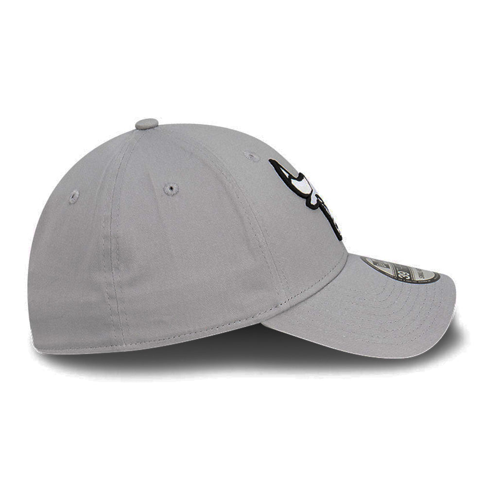 new era chicago bulls storm q122 gray 39thirty stretch fitted cap opposite side or other angle view