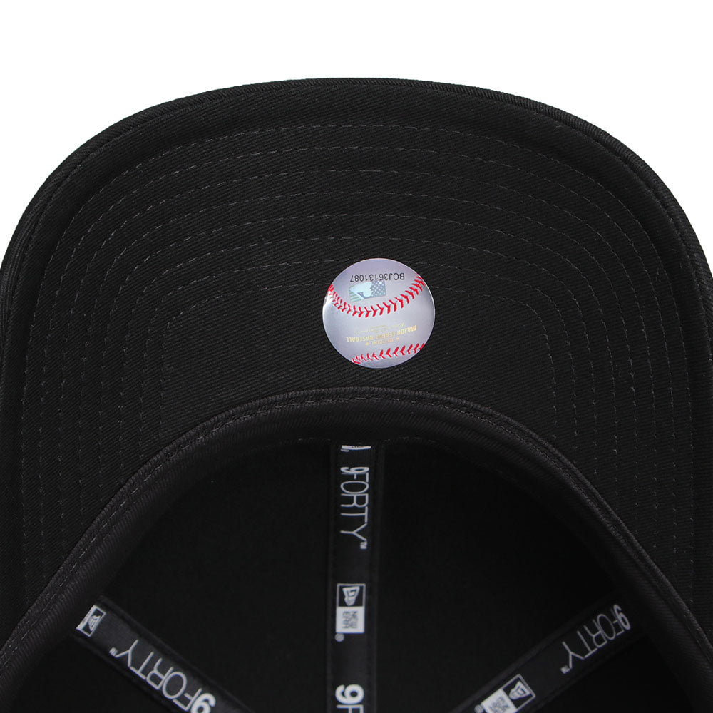 new era los angeles dodgers essential mini silver metal badge 9forty adjustable cap side