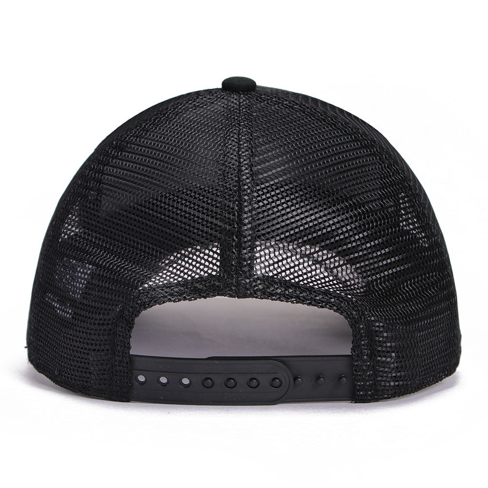 new era new york yankees essential black golf 9forty a frame trucker cap logo and print