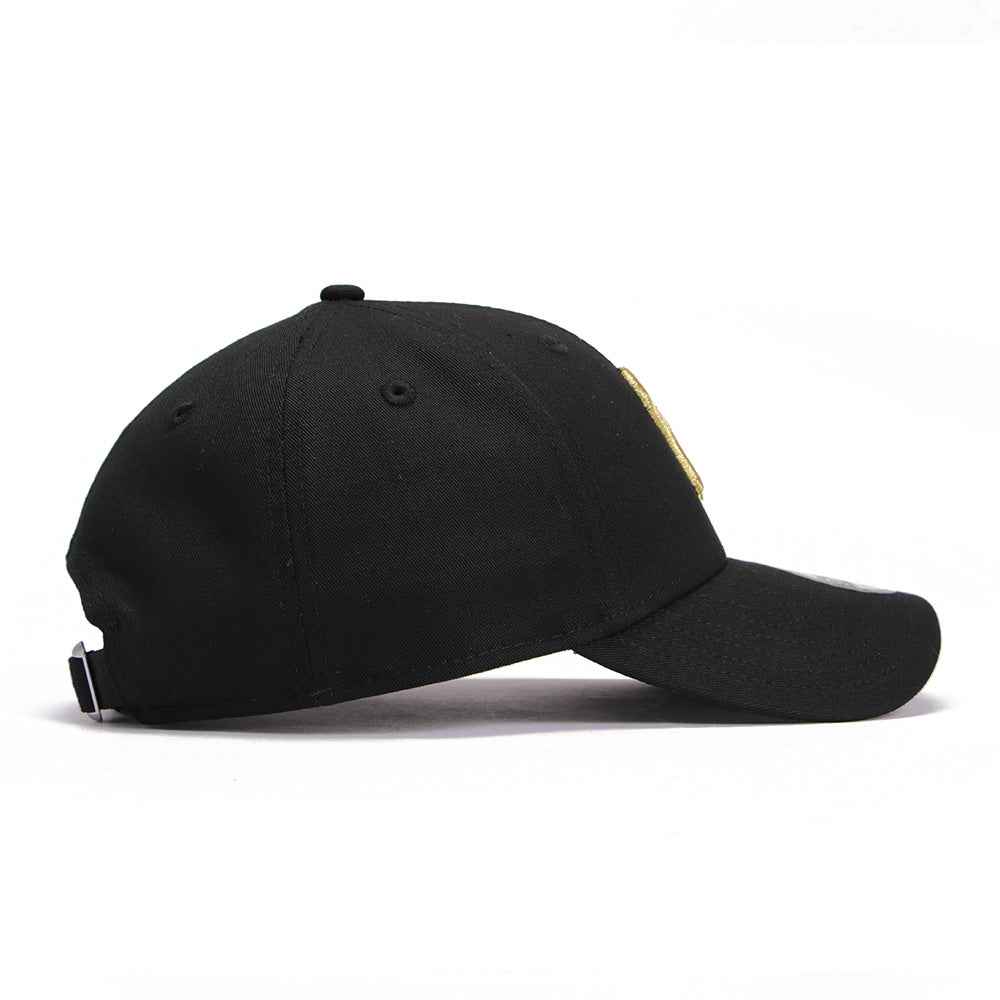 new era new york yankees essential black gold 9forty adjustable cap front and side