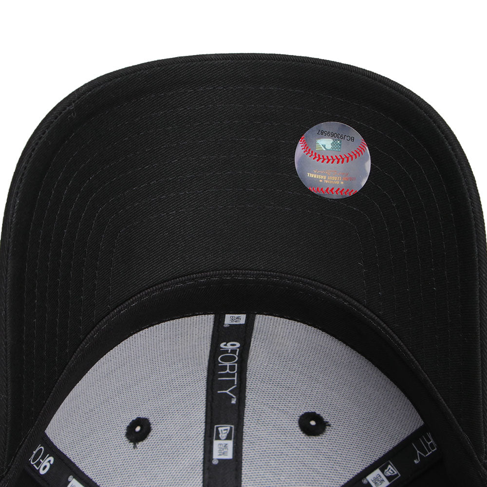 new era new york yankees essential black gold 9forty adjustable cap side
