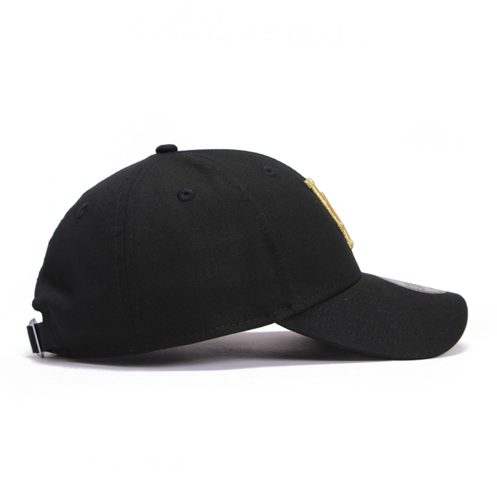 new era los angeles dodgers essential black gold 9forty adjustable cap angle