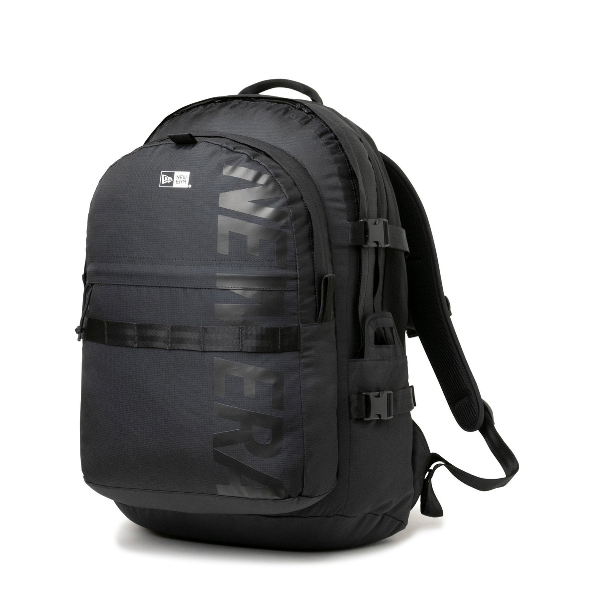 wordmark reflective black on black carrier pack backpack bag side