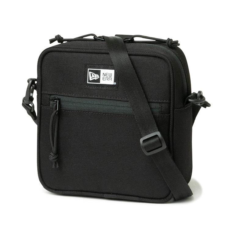 box logo shoulder pouch black bag tag and close up