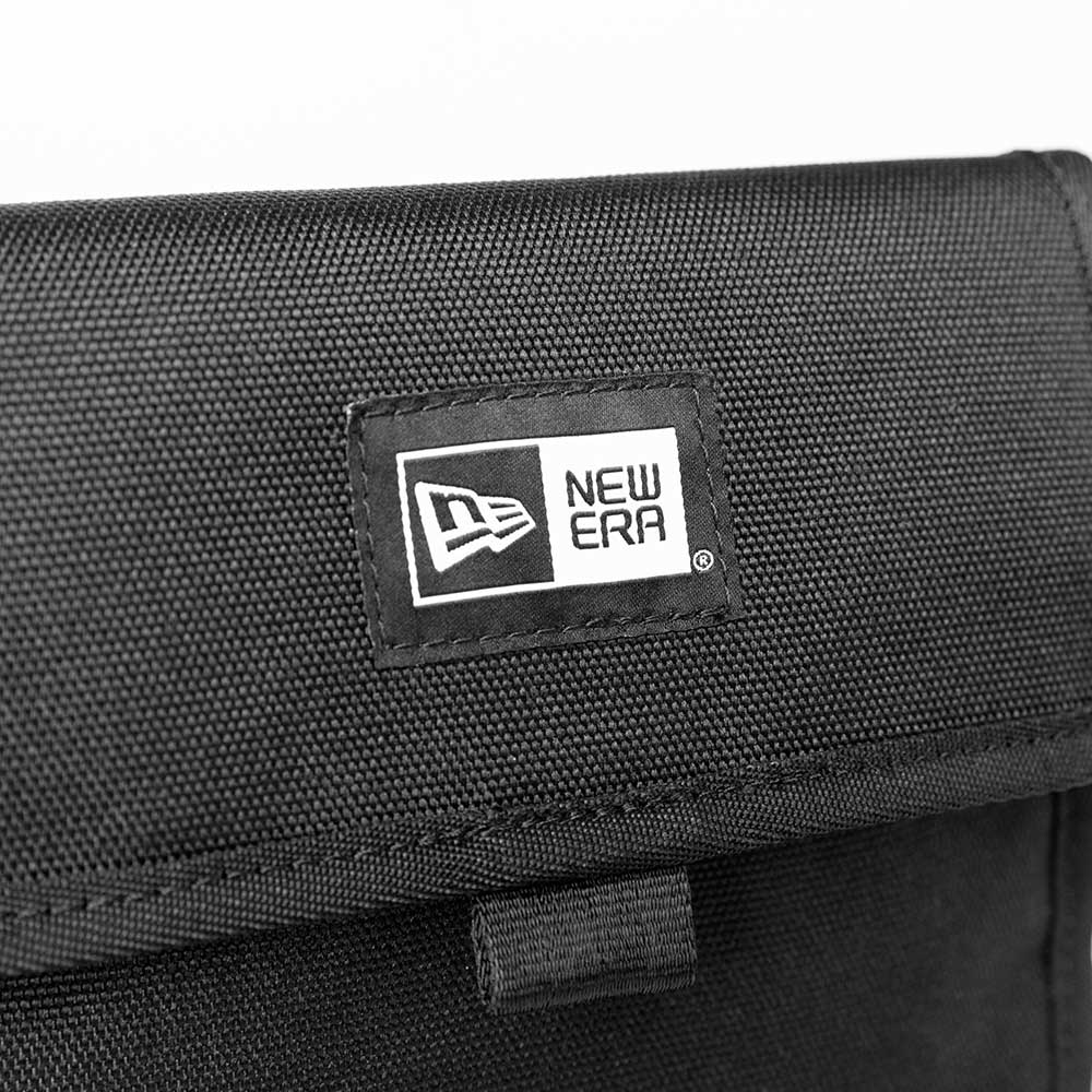 box logo black square neck pouch bag