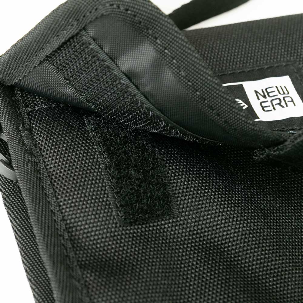 box logo black square neck pouch bag