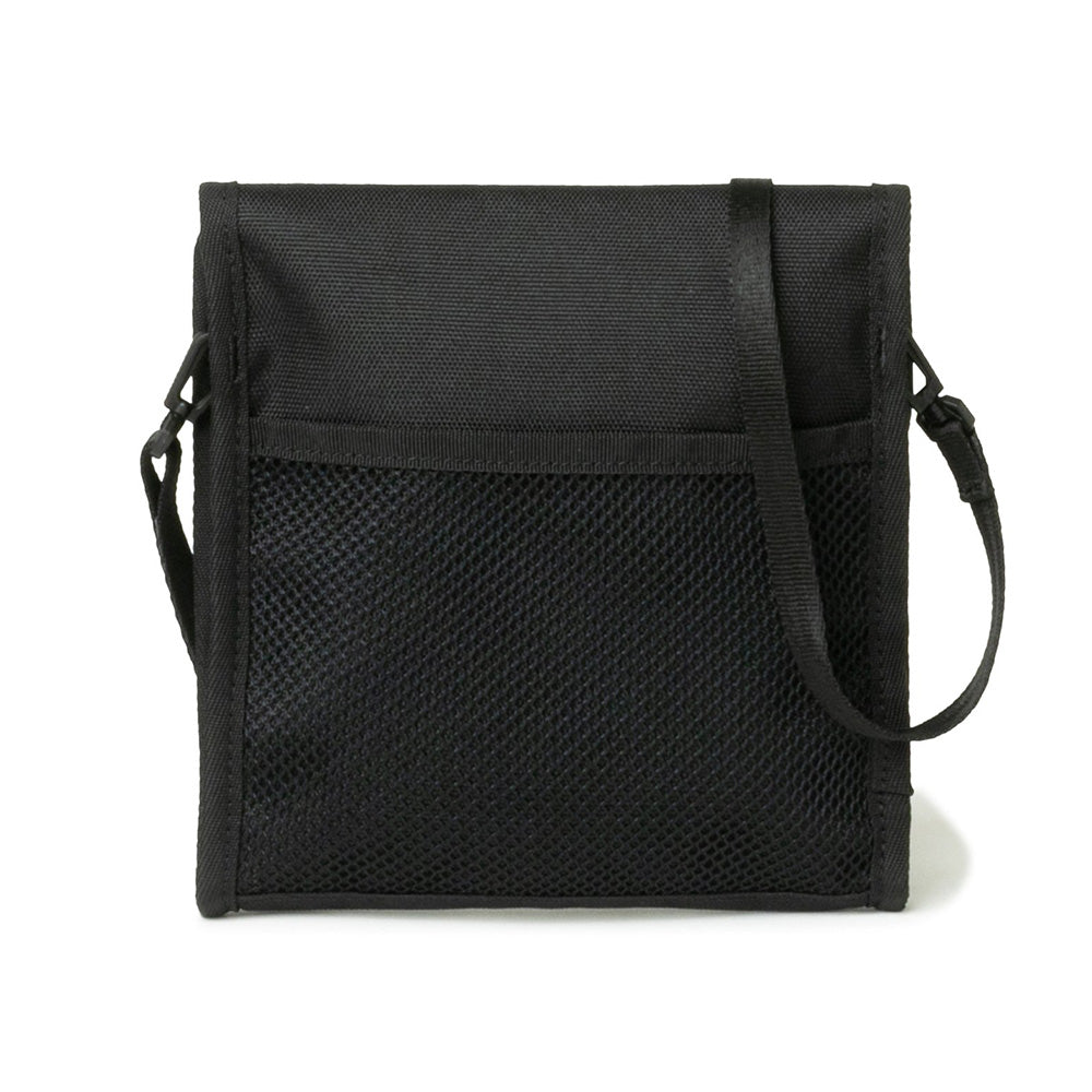 box logo black square neck pouch bag back