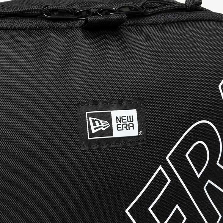 wordmark black shoe case bag tag and close up