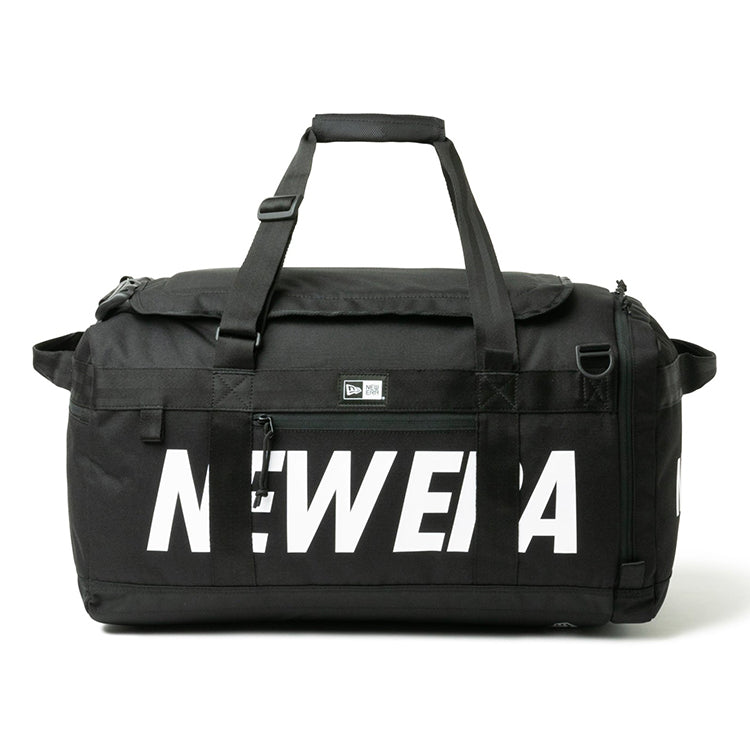 wordmark black white club duffle bag