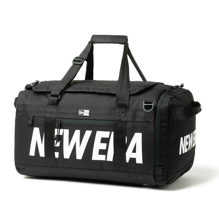 wordmark black white club duffle bag