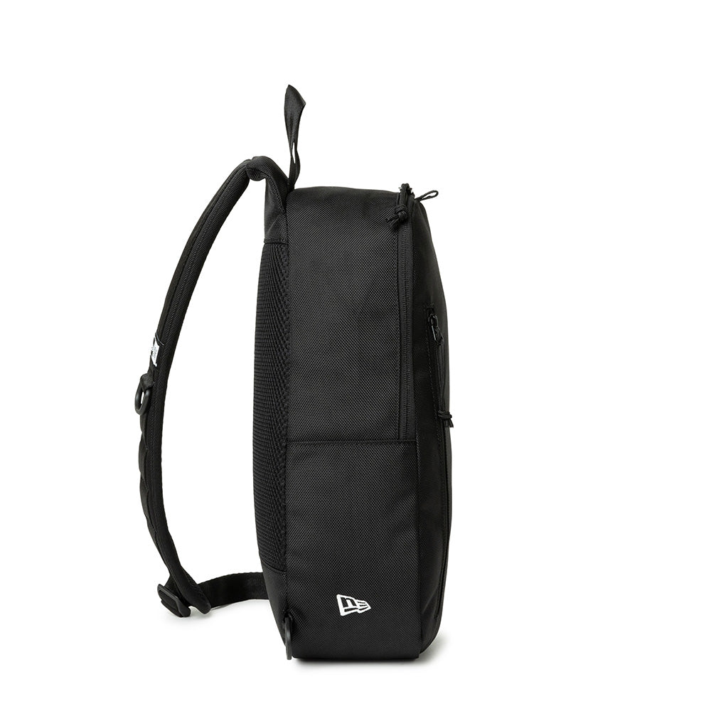 8l black sling body bag with print