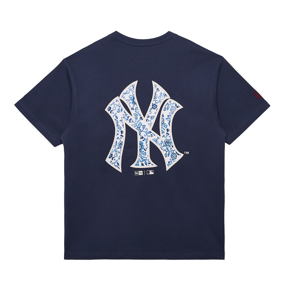 new york yankees mlb chinese porcelain navy short sleeve t shirt back
