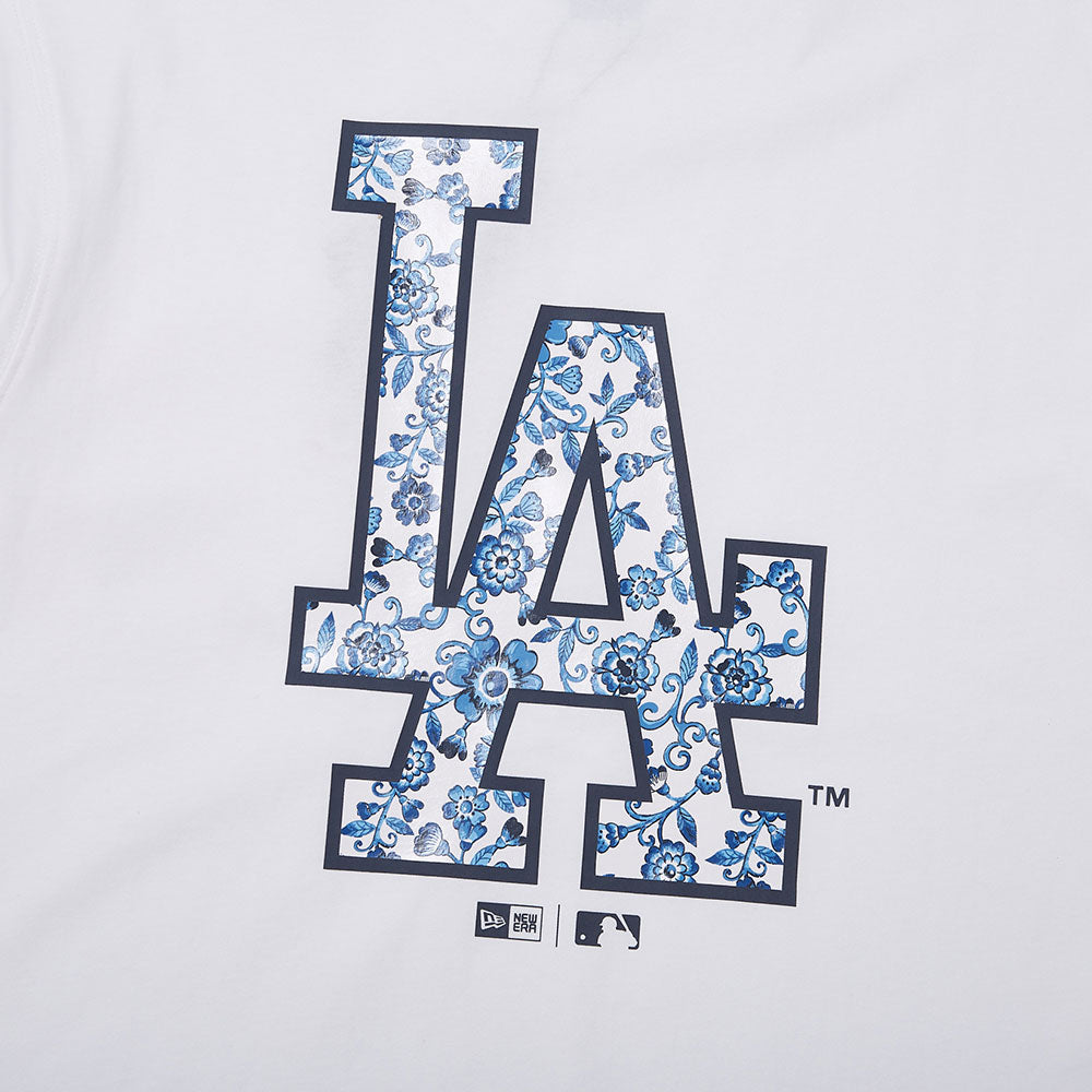 los angeles dodgers mlb chinese porcelain white short sleeve t shirt side