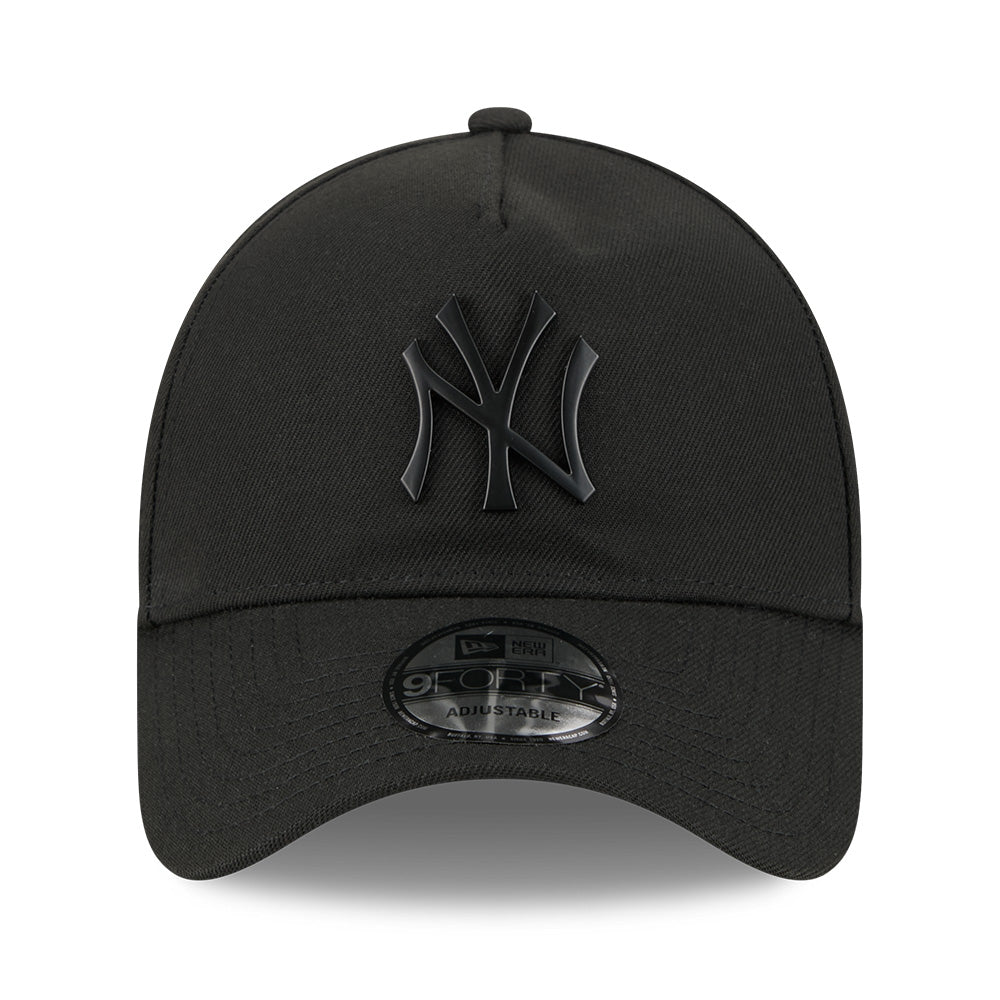 new era new york yankees metal badge ss26 black 9forty a frame adjustable cap opposite