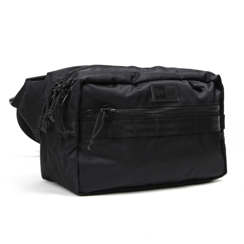square logo black nylon square waist bag